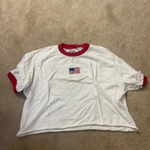 White shirt with American flag